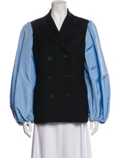 Pre-owned Carolina Herrera Virgin Wool Blazer In Black