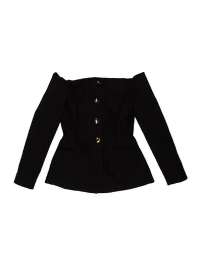 Pre-owned Carolina Herrera Virgin Wool Blazer In Black