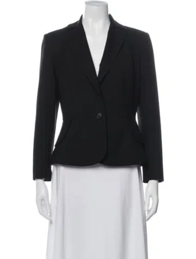 Pre-owned Carolina Herrera Virgin Wool Blazer In Black
