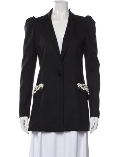 Pre-owned Carolina Herrera Virgin Wool Blazer In Black