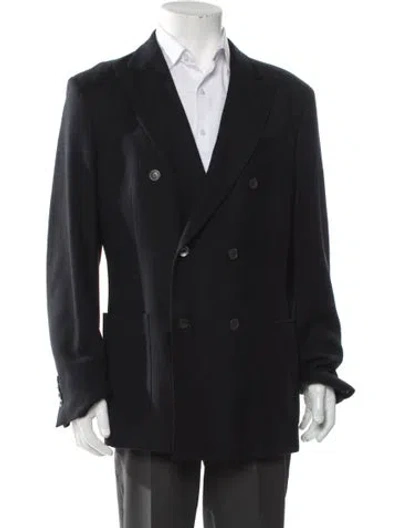 Pre-owned Carolina Herrera Virgin Wool Blazer In Blue