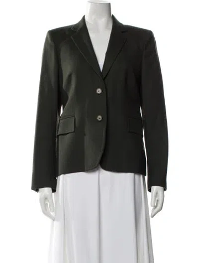 Pre-owned Carolina Herrera Virgin Wool Blazer In Green