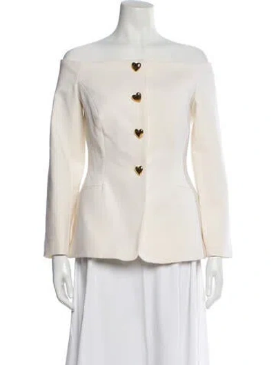Pre-owned Carolina Herrera Virgin Wool Blazer In Neutral