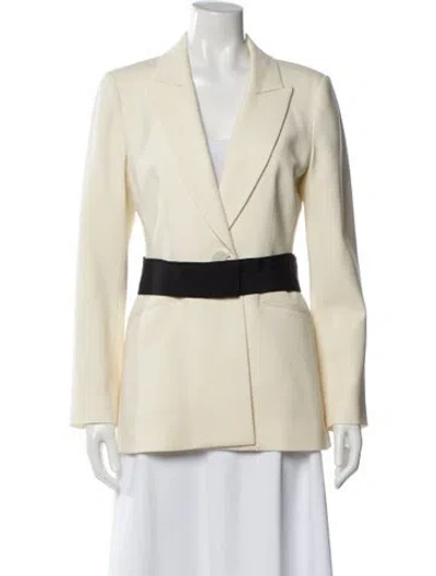 Pre-owned Carolina Herrera Virgin Wool Blazer In Neutral