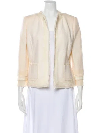 Pre-owned Carolina Herrera Virgin Wool Blazer In Neutral