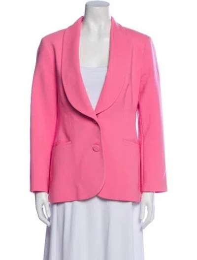 Pre-owned Carolina Herrera Virgin Wool Blazer In Pink