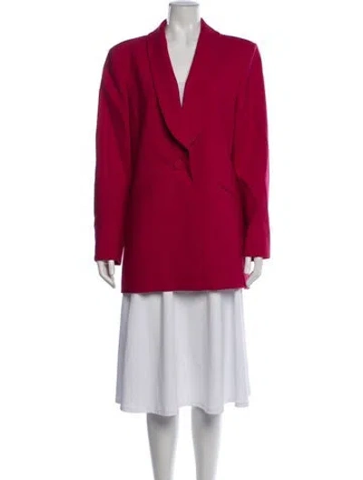 Pre-owned Carolina Herrera Virgin Wool Blazer In Red