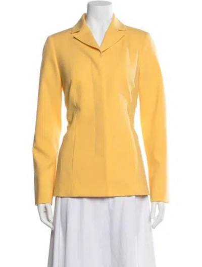 Pre-owned Carolina Herrera Virgin Wool Blazer W/ Tags In Yellow