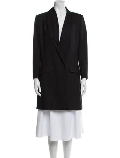 Pre-owned Carolina Herrera Virgin Wool Coat In Black
