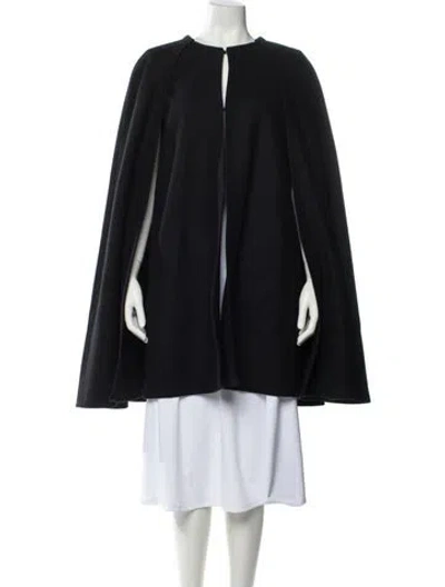 Pre-owned Carolina Herrera Virgin Wool Coat In Black