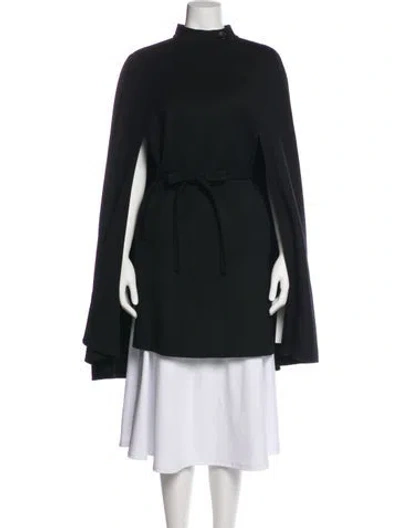 Pre-owned Carolina Herrera Virgin Wool Coat In Black