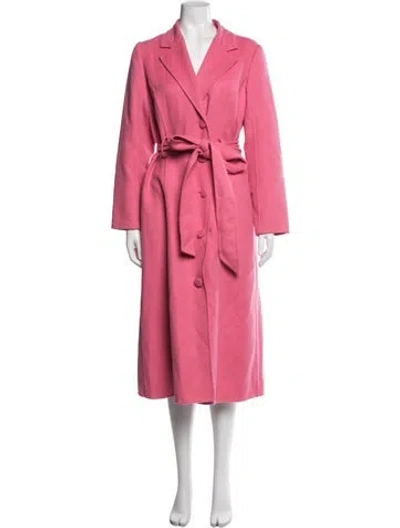 Pre-owned Carolina Herrera Virgin Wool Coat In Pink