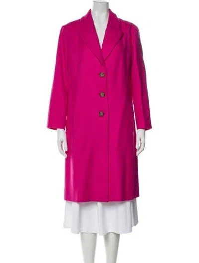 Pre-owned Carolina Herrera Virgin Wool Coat In Red