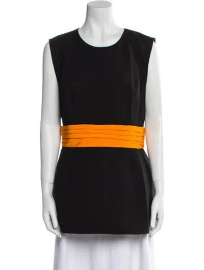 Pre-owned Carolina Herrera Virgin Wool Colorblock Pattern Tunic W/ Tags In Multi