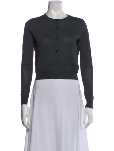 Pre-owned Carolina Herrera Virgin Wool Crew Neck Sweater In Black