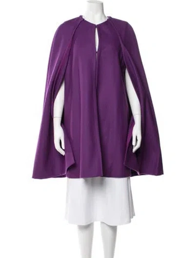 Pre-owned Carolina Herrera Virgin Wool Crew Neck Sweater W/ Tags In Purple