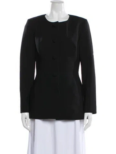 Pre-owned Carolina Herrera Virgin Wool Evening Jacket In Black