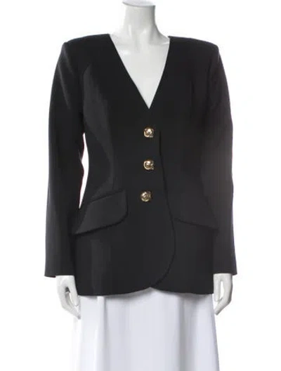 Pre-owned Carolina Herrera Virgin Wool Evening Jacket In Gray