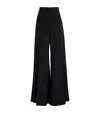 Carolina Herrera Virgin Wool Flared Trousers In Black