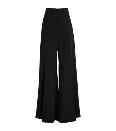 Carolina Herrera Virgin Wool Flared Trousers In Black