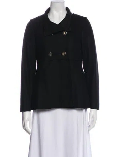 Pre-owned Carolina Herrera Virgin Wool Jacket In Black