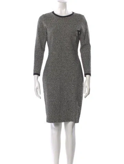 Pre-owned Carolina Herrera Virgin Wool Knee-length Dress In Black