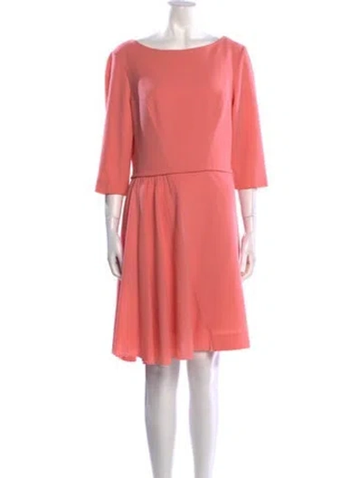 Pre-owned Carolina Herrera Virgin Wool Knee-length Dress In Pink