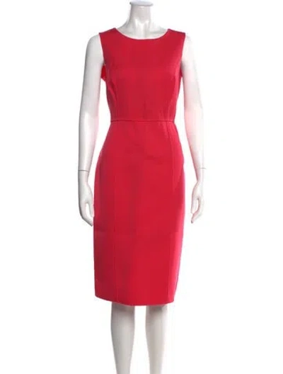 Pre-owned Carolina Herrera Virgin Wool Knee-length Dress In Pink