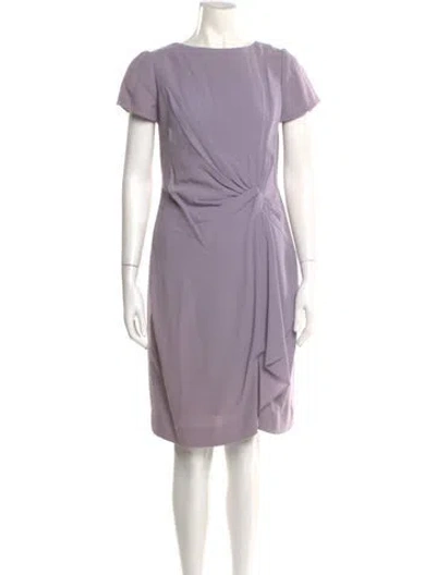 Pre-owned Carolina Herrera Virgin Wool Knee-length Dress In Purple