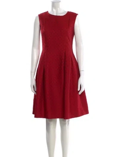 Pre-owned Carolina Herrera Virgin Wool Knee-length Dress In Red
