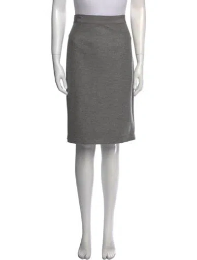 Pre-owned Carolina Herrera Virgin Wool Knee-length Skirt In Gray