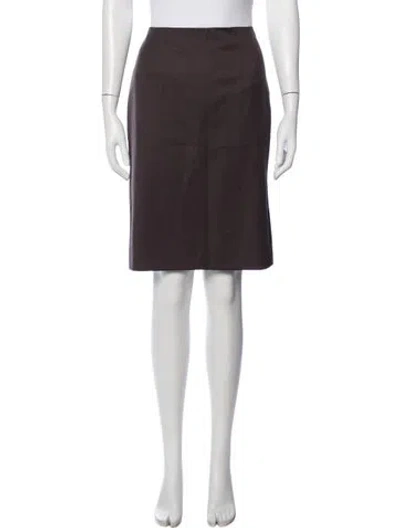 Pre-owned Carolina Herrera Virgin Wool Knee-length Skirt In Grey