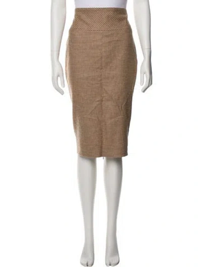 Pre-owned Carolina Herrera Virgin Wool Knee-length Skirt In Multi