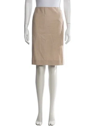 Pre-owned Carolina Herrera Virgin Wool Knee-length Skirt In Neutrals