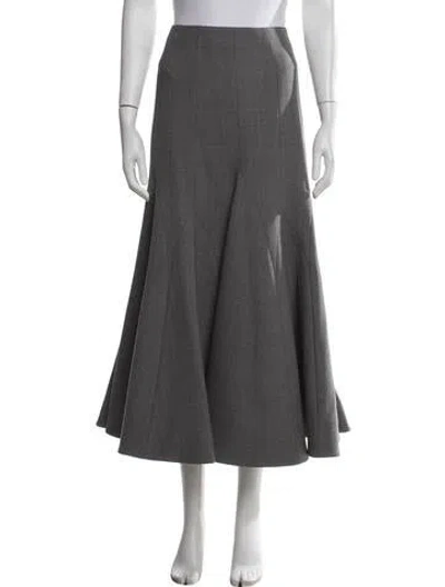Pre-owned Carolina Herrera Virgin Wool Long Skirt W/ Tags In Grey