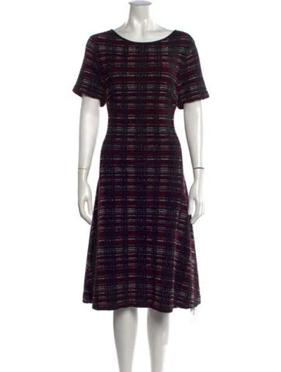 Pre-owned Carolina Herrera Virgin Wool Midi Length Dress In Black