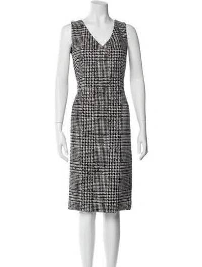 Pre-owned Carolina Herrera Virgin Wool Midi Length Dress In Multi