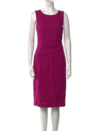 Pre-owned Carolina Herrera Virgin Wool Midi Length Dress In Pink