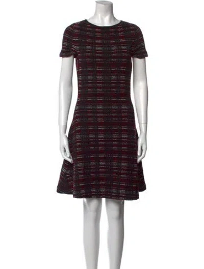 Pre-owned Carolina Herrera Virgin Wool Mini Dress In Black