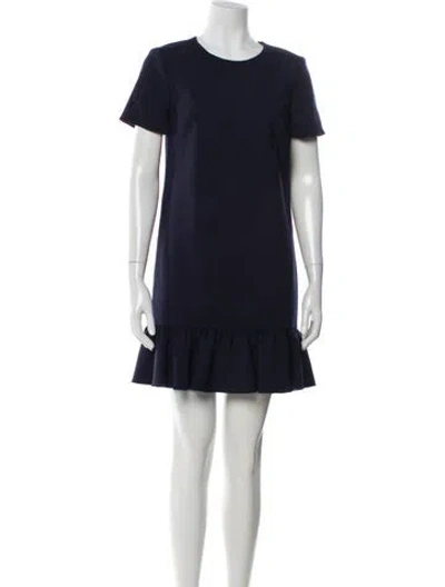 Pre-owned Carolina Herrera Virgin Wool Mini Dress In Black