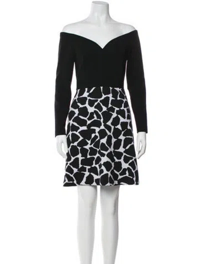 Pre-owned Carolina Herrera Virgin Wool Mini Dress In Multi