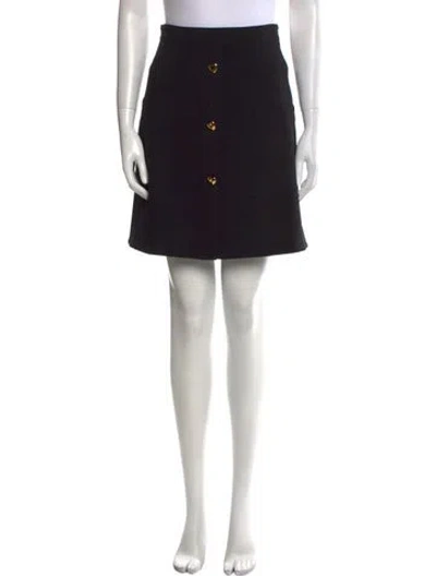Pre-owned Carolina Herrera Virgin Wool Mini Skirt W/ Tags In Black