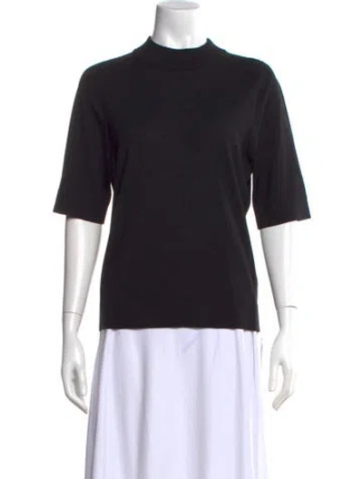Pre-owned Carolina Herrera Virgin Wool Mock Neck Sweater W/ Tags In Black