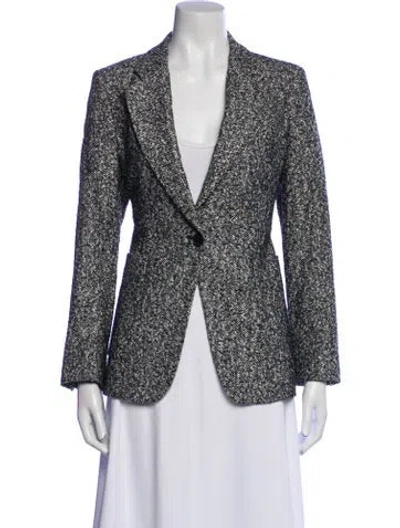 Pre-owned Carolina Herrera Virgin Wool Printed Blazer In Multi