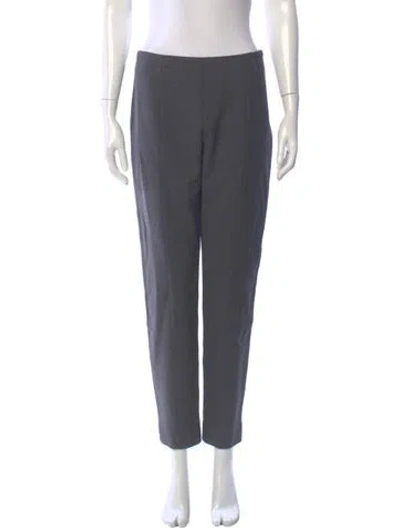 Pre-owned Carolina Herrera Virgin Wool Skinny Leg Pants In Gray