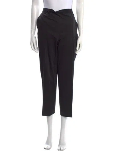 Pre-owned Carolina Herrera Virgin Wool Straight Leg Pants In Black