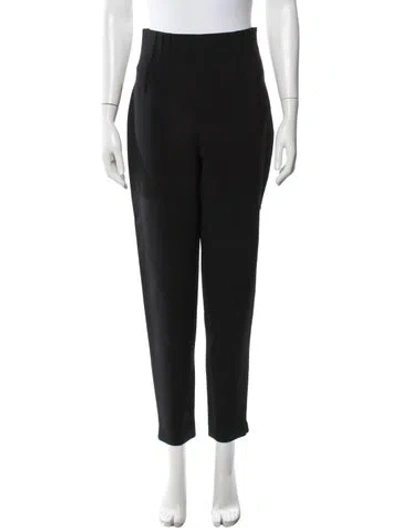 Pre-owned Carolina Herrera Virgin Wool Straight Leg Pants In Black