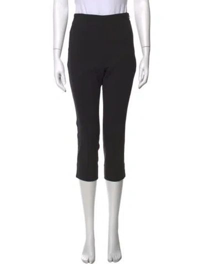 Pre-owned Carolina Herrera Virgin Wool Straight Leg Pants In Black