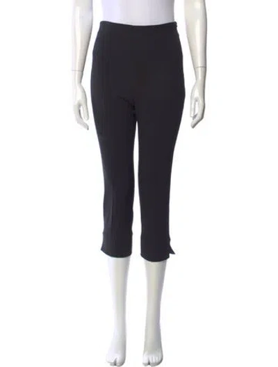 Pre-owned Carolina Herrera Virgin Wool Straight Leg Pants In Black