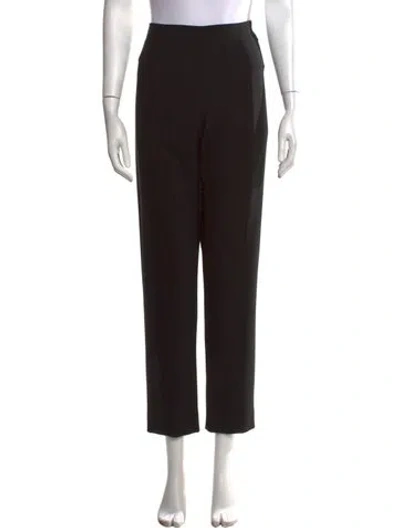 Pre-owned Carolina Herrera Virgin Wool Straight Leg Pants In Black